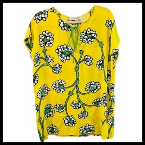 Diane Von Furstenberg Tunic Blouse Beach Coverup OVERSIZ3D Size Small▪